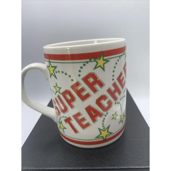 "Super Teacher" Coffee Mug by Amscan Vintage 1990s Stars - Picture 1 of 6